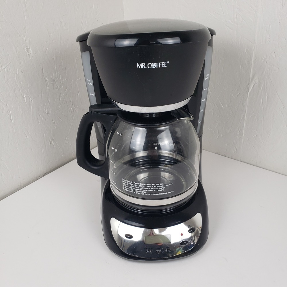 Mr. Coffee 12 Cup Programmable Coffee Maker Black Chrome JWX27-RB